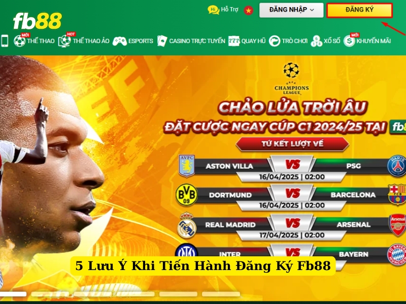 5 lưu ý khi tiến hành đăng ký fb88